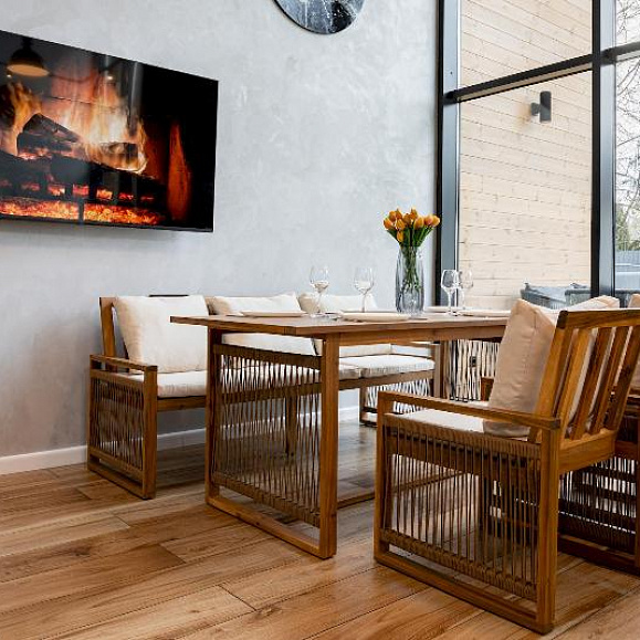 Обеденный комплект Grand Michelle с диваном Royal Family из дерева, цвет бежевый фото 5