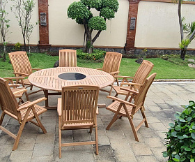 Комплект обеденной мебели Circus-Lerum 8R Brafritid набор натуральный, тик