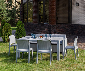 Обеденный комплект July XL Royal Family из пластика, цвет светло-серый