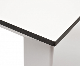 Венето обеденный стол из HPL 90х90см, цвет молочный, каркас белый