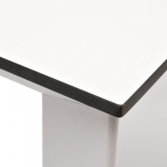 Венето обеденный стол из HPL 90х90см, цвет молочный, каркас белый фото 3