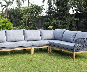 Модуль диванный боковой правый Барселона 4SIS из роупа (веревки), цвет серый