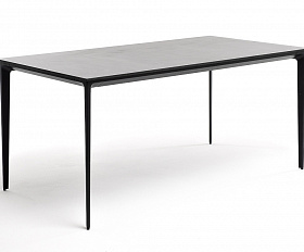 Малага обеденный стол из HPL 160х80см, цвет серый гранит, каркас черный