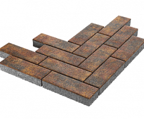 Тротуарная плитка Stellard Паркет 450x150x80 мм Закат