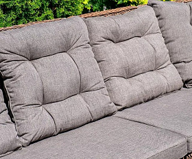 Центральный модуль дивана Бергамо 4SIS из искусственного ротанга, цвет коричневый