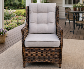 Обеденное кресло Nicole Royal Family из искусственного ротанга, цвет коричневый