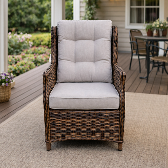 Обеденное кресло Nicole Royal Family из искусственного ротанга, цвет коричневый фото 2