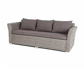 Диван трехместный Капучино 4SIS из искусственного ротанга (гиацинт), цвет графит