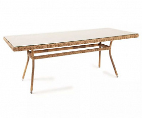 Плетеный стол Латте 4SIS из искусственного ротанга, цвет соломенный