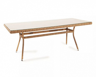 Плетеный стол Латте 4SIS из искусственного ротанга, цвет соломенный
