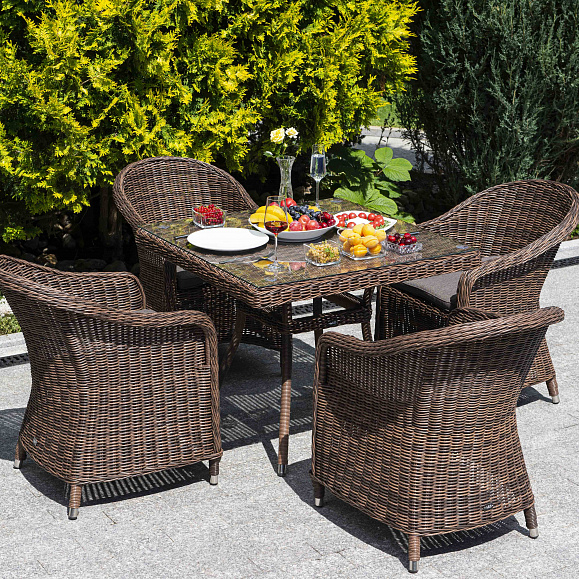 Равенна плетеное кресло из искусственного ротанга, цвет коричневый фото 4