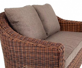 Диван двухместный Кон Панна 4SIS из искусственного ротанга, цвет коричневый