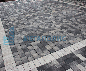 Тротуарная плитка Выбор Классико Листопад А.1.КО.4 40 мм. Антрацит