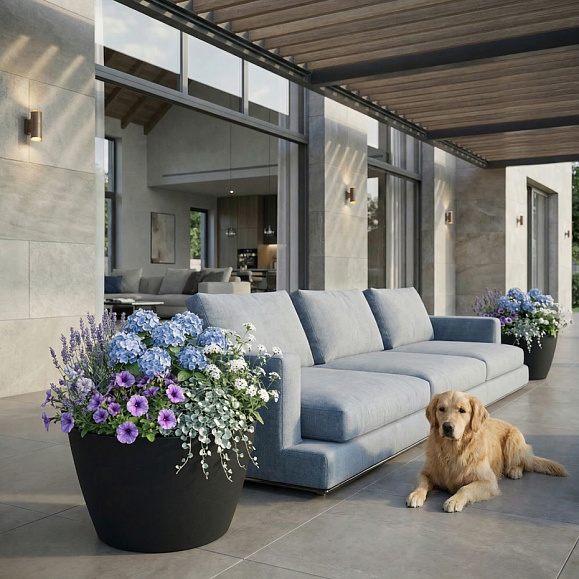 Кашпо Concretika Боул D80H45 Идеально черный фото 1