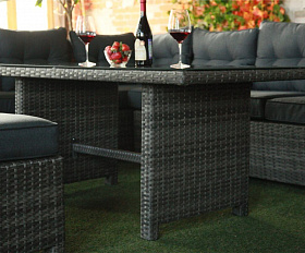 Угловой комплект Genry Royal Family из искусственного ротанга, цвет серый