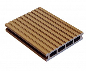 Террасная доска MasterDeck Classic 140мм*26мм узкий + широкий вельвет, цвет Тик