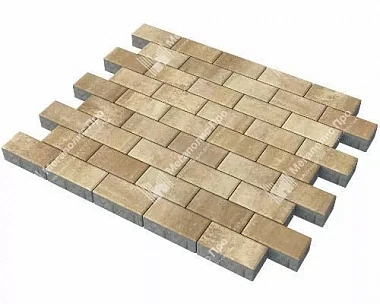 Брусчатка Braer Прямоугольник ColorMix 200х100х40 мм Миндаль