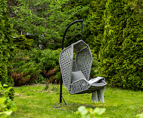 Капри подвесное кресло из искусственного ротанга, цвет серый