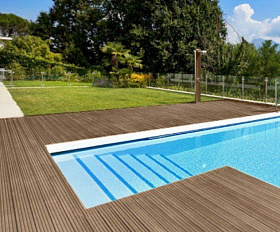 Террасная доска MasterDeck Classic 140мм*26мм узкий + широкий вельвет, цвет Тик