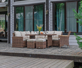 Угловой комплект Zorro Wood Royal Family из искусственного ротанга, цвет коричневый