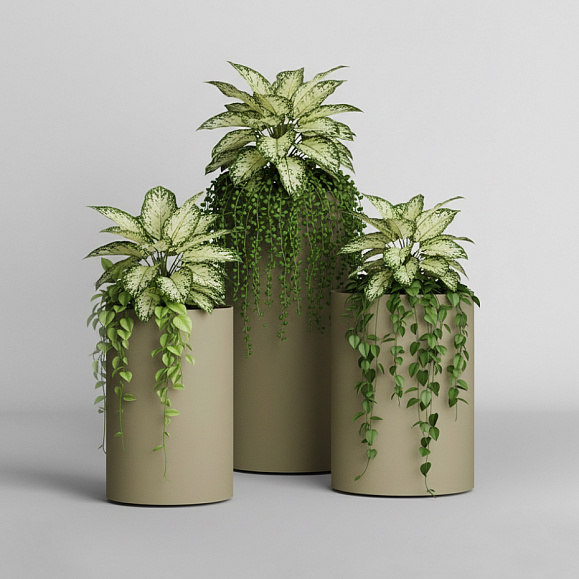 Кашпо Concretika Тюб Макси D40H60 Имбирный 1019 фото 5