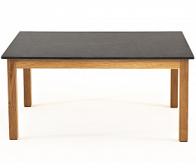 Канны журнальный столик из HPL 90х60, H40, основание дуб, цвет столешницы серый гранит