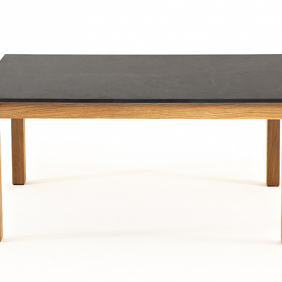 Канны журнальный столик из HPL 90х60, H40, основание дуб, цвет столешницы серый гранит фото 2