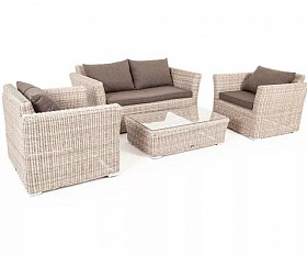 Лаунж-зона Капучино Сингл 4SIS из искусственного ротанга, цвет бежевый