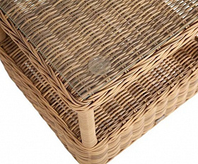 Столик кофейный Форио 4SIS из искусственного ротанга, цвет соломенный