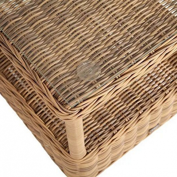 Столик кофейный Форио 4SIS из искусственного ротанга, цвет соломенный фото 4