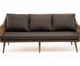 Диван Прованс 4SIS из искусственного ротанга трехместный, цвет соломенный