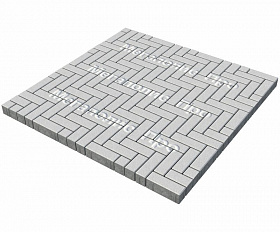 Тротуарная плитка Выбор Паркет Б.4.П.6 Стандарт Белый