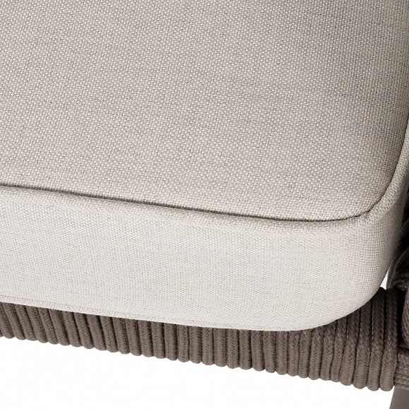 Канны левый модуль плетеный из роупа, каркас алюминий коричневый (RAL8016) муар, роуп коричневый круглый, ткань бежевая 15052 фото 6