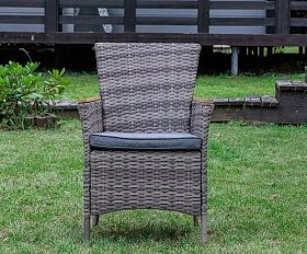 Обеденное кресло Amelia Royal Family из искусственного ротанга, цвет серый
