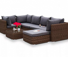 Журнальный столик Лунго 4SIS из искусственного ротанга, цвет коричневый