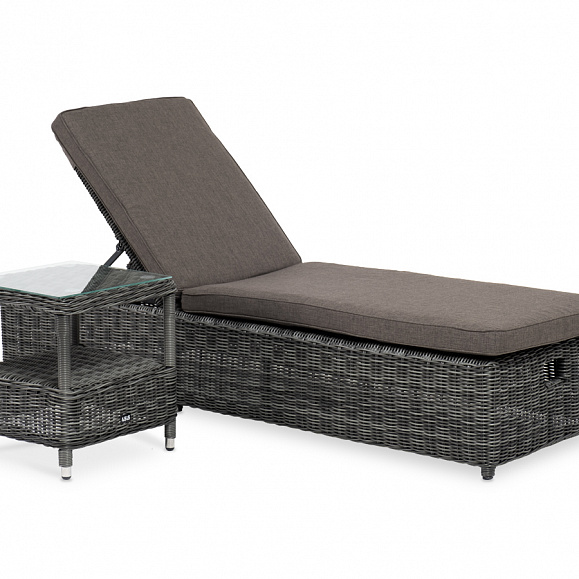 Рим комплект шезлонг со столиком, цвет графит фото 1