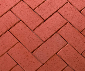 Тротуарная клинкерная брусчатка ЛСР Лондон 200х100х50 мм, красный