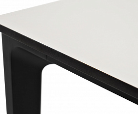 Малага обеденный стол из HPL 160х80см, цвет молочный, каркас черный