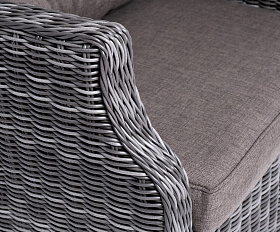 Плетеное кресло раскладное Форио 4SIS из искусственного ротанга, цвет графит