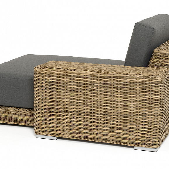 Капри кушетка из искусственного ротанга, цвет соломенный фото 4