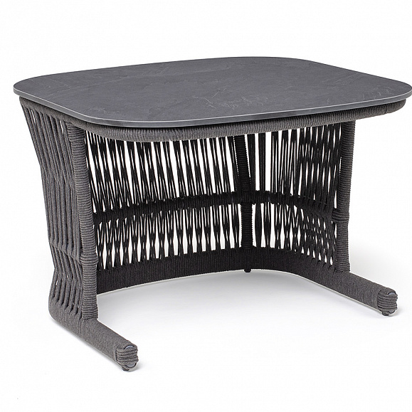 Лугано журнальный стол 76х76 H55 см из HPL, цвет серый гранит фото 2