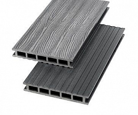 Террасная доска Экодэк Брайт Макс Шале 2D, цвет Серый Дым