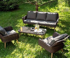 Лаунж-Зона Прованс 4SIS плетеная из искусственного ротанга, цвет коричневый