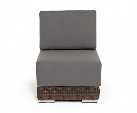 Капри модуль диванный прямой с подушками, цвет коричневый