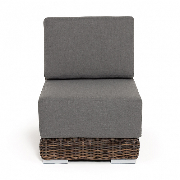 Капри модуль диванный прямой с подушками, цвет коричневый фото 2