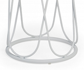 Перу журнальный стол из HPL круглый Ø40 H55, каркас из алюминия белый (RAL 9016) муар, цвет столешницы серый мрамор