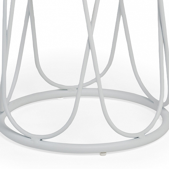 Перу журнальный стол из HPL круглый Ø40 H55, каркас из алюминия белый (RAL 9016) муар, цвет столешницы серый мрамор фото 3