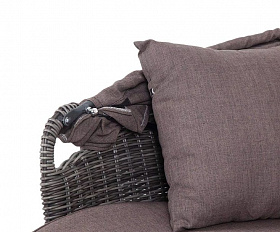 Плетеная кровать круглая Стильяно 4SIS из искусственного ротанга, цвет графит