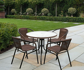 Комплект мебели Николь-1A TLH-037AR3/080RR-D80 Cappuccino (4+1)