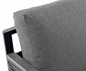 Кресло Сан Ремо 4SIS плетеное из роупа садовое, каркас алюминий темно-серый, роуп серый, ткань серая